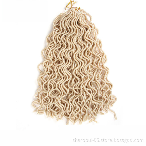 wavy faux locs synthetic fiber crochet hair extension weave supplies